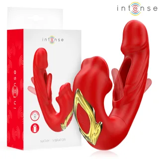 Vibrator Nathy Doppelvibrator mit Multifunktions-Stimulierender Mund Rot