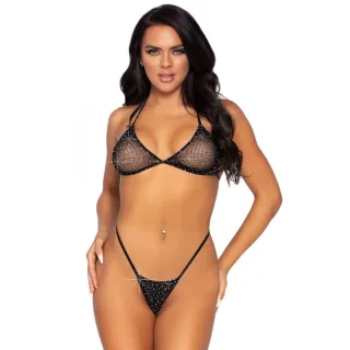 Netz-Bikinitop und G-String Einheitsgröße