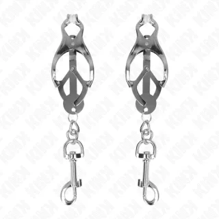 Nippelklemmen Japanische Kleeblatt-Nippelklammern mit Haken Silber