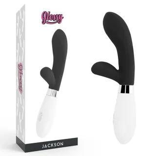 Rabbit-Vibrator Glossy Jackson Schwarz 12 cm