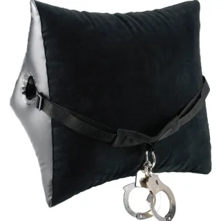 Fesselset Position Master mit Kissen und Metallhandschellen Schwarz