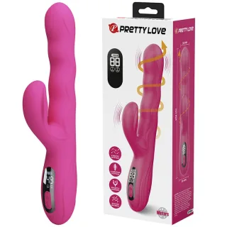 Rabbit-Vibrator High Tech Winters mit Wellenbewegung und LED Rosa 25,2 x Ø 3,3 cm