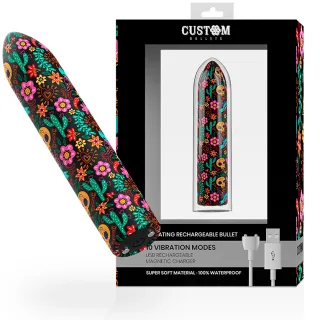 Vibrator Bullet Floral aufladbar Mehrfarbig 6,25 x Ø 2 cm