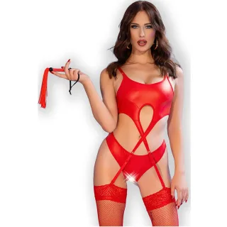 Strapsset Vierteilig Oberteil Rot M