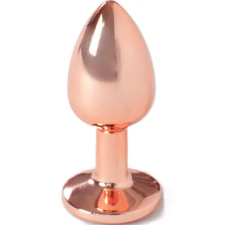 Analplug Metall mit Kristall Roségold 7 x Ø 2,8 cm