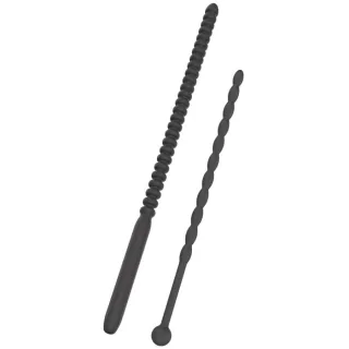 Harnröhrendilatatoren Hidden Desire Extreme mit Rillen 2 Stück Schwarz 15,6 cm