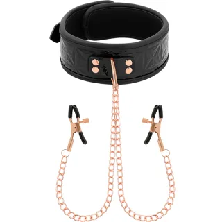 Black Edition Halsband mit Nippelklemmen