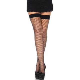 Strümpfe Fishnet Thigh Highs Schwarz Einheitsgröße