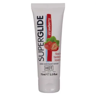 Gleitgel Hot Superglide essbar Erdbeere auf Wasserbasis 75 ml