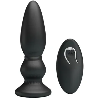 Leistungsstarker Vibro-Analplug mit Fernbedienung Schwarz