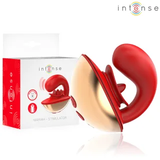 Auflegevibrator Intense Mariah in U-Form mit Zunge Rot