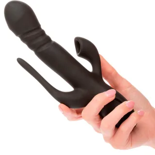Rabbit-Vibrator Triple Euphoria Schwarz 14 x 3,75 cm