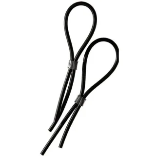 Penisring-Set ElectraLoops Rubber verstellbar Schwarz Ø 2,75 cm