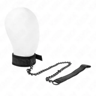 Halsband Basismodell mit Leine Modell 5 Verstellbar Schwarz 34 cm