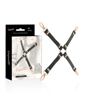 Fesselset Chic Desire Fantasy Hogtie veganes Leder Schwarz