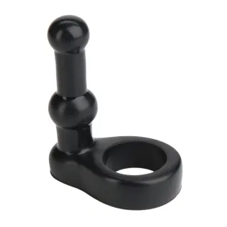 Analplug Platinum The Double Dip mit Penisring Schwarz 8,6 x Ø 5,5 cm
