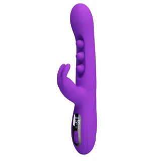 Rabbit-Vibrator High Tech Sabien mit Klopfen und LED Lila 24 x Ø 3,5 cm
