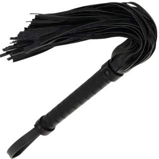 Bondage-Peitsche Schwarz Leder 42 cm