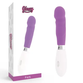Vibrator Glossy Paul mit breitem Kopf Lila 12 cm