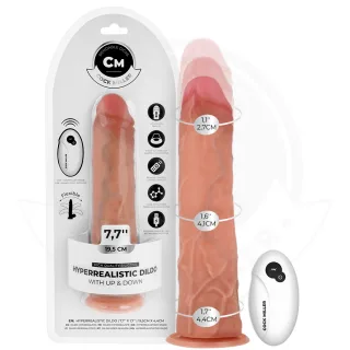 Realistischer Dildo Hyperrealistisch mit Saugfuß und Stoßfunktion Fernbedienung Natur 19,5 x 4,2 cm