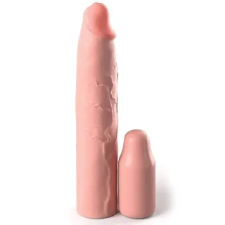 Penishülle Elite Silicone X-Tension mit Steckplug Natur 22,9 cm