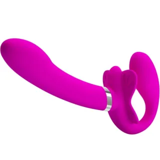 Strap-on Valerie Doppel 12 Vibrationen Lila