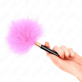 Fetisch-Toy Fuchsia Gold Metall Kitzelfedern