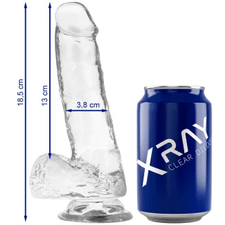 Realistischer Dildo X Ray mit Hoden 18,5 x 3,8 cm