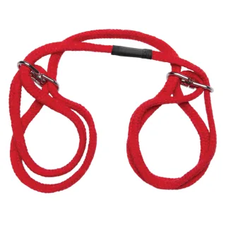Fesselset aus Baumwolle für Hand- oder Fußgelenke Rot 160 x Ø 2,5 cm