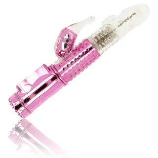 Auflegevibrator mit Rotationsfunktion und Klitoristimulator Aqua 12 x 3,4 cm