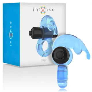 Penisring Fry mit Vibration und Noppen Blau