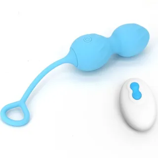 Vibro-Vaginalhantel Blossoms mit Fernbedienung Blau