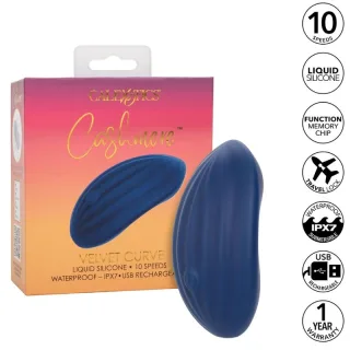 Vibrator Cashmere Samt Curve Blau 10,25 x 6,25 cm