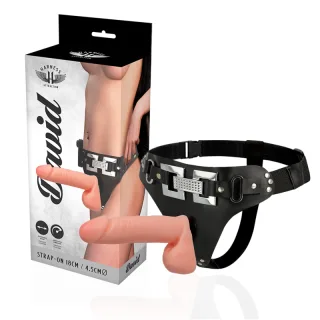 Strap-on Harness Attraction David mit Vibration Natur 18 x Ø 4,5 cm
