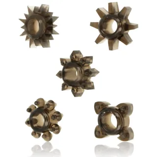 Penisring Set aus 5 Hoden- und Penisringen aus Silikon Ø 1,5 cm