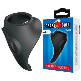 Penisring Zadok Ergonomischer Ring mit Perinealstimulator Schwarz
