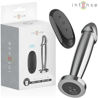 Analplug Plug 10 Vibrationen Metalldildo mit Fernbedienung M 11,8 cm