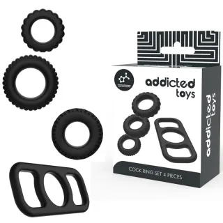 Penisring Cockring-Set 4-teilig Schwarz Ø 3,6 cm
