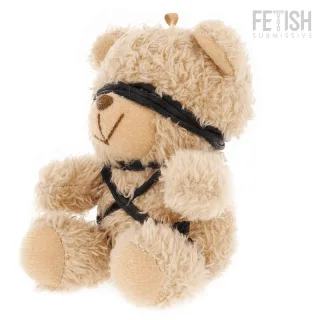 Accessoire Teddybär Winnie im BDSM-Geschirr Beige
