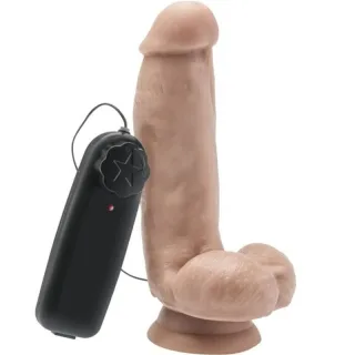 Vibrator Get Real mit Hoden Natur 12 cm