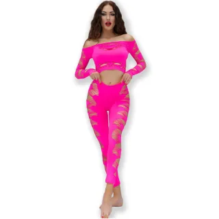 Slip Top und Hose Pink L