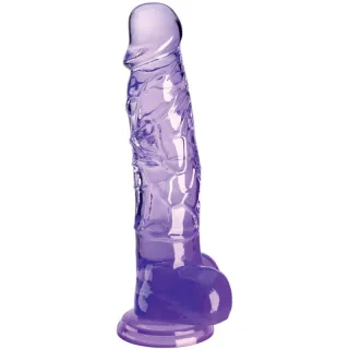 Clear Realistischer Dildo mit Hoden Lila 16,5 cm