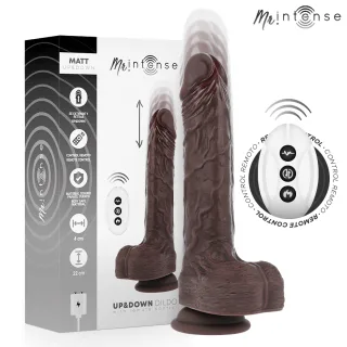 Realistischer Vibrator Matt mit Stoßfunktion und Fernbedienung 15 x 4 cm