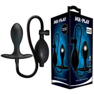 Verstellbarer aufblasbarer Analplug Schwarz