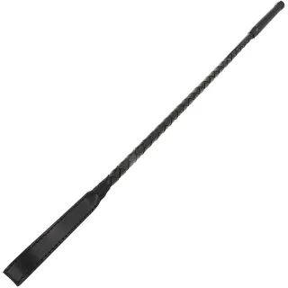 Reitgerte aus Kunstleder schmal Schwarz 60 cm
