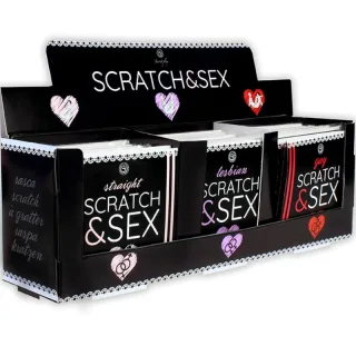 Erotik-Spiel Display + Postures Scratch & Sex (Es/en/Fr/Pt/de) 12 St.