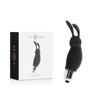 Vibrator Intense Roger Bullet mit Hasenohren Schwarz