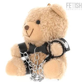 Accessoire Teddybär Yogi im BDSM-Geschirr Beige