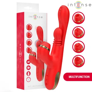 Vibrator Katy Multifunktions-Klitoris-Stimulator 4 Austauschbare Köpfe Rot