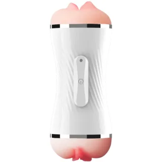 Masturbator Vibro Vagina & Mund Weiß
